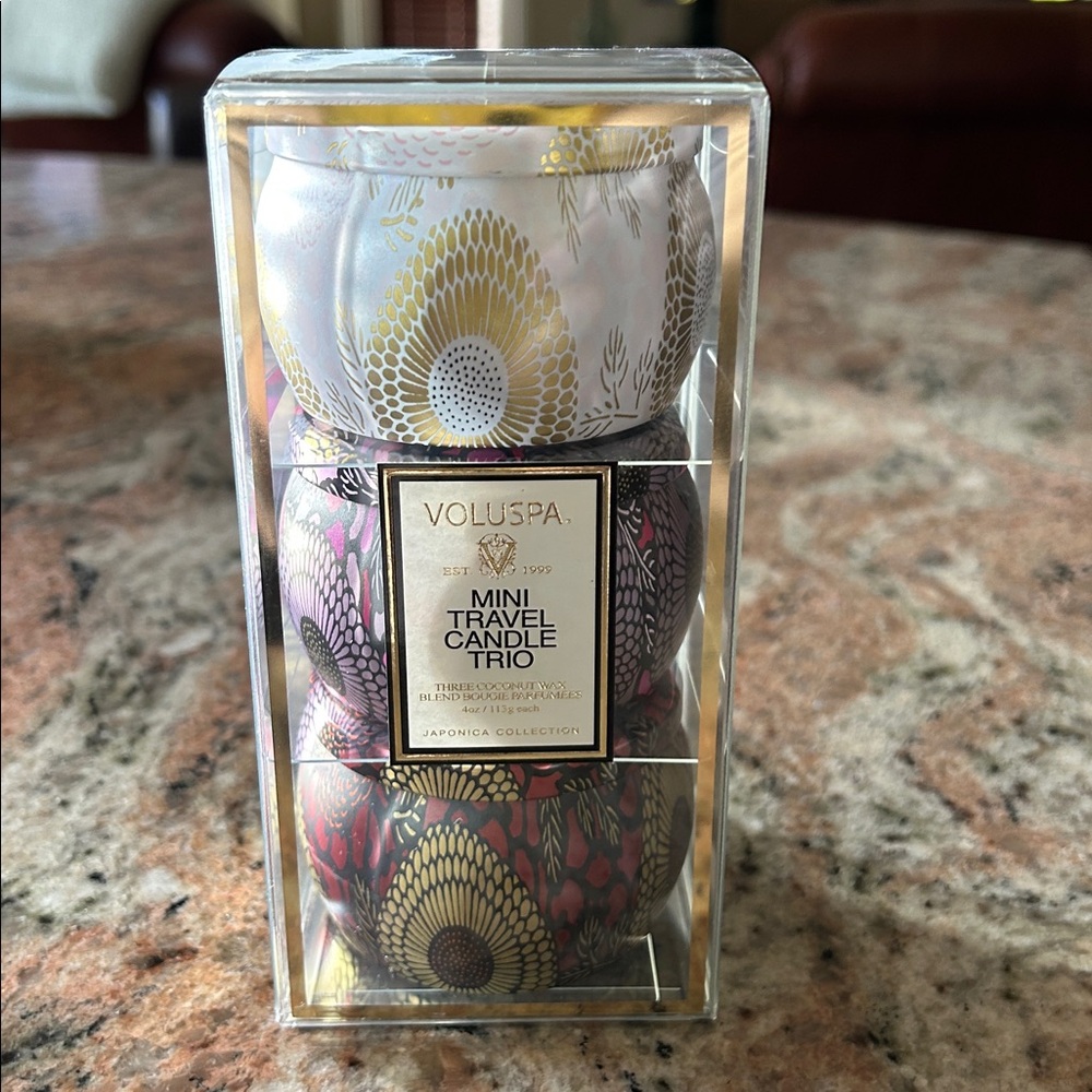 NIB VOLUSPA Mini Travel Candle Trio